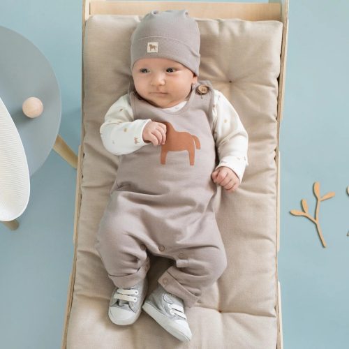 Pinokio - Wooden Pony uniszex kantáros nadrág bézs 74