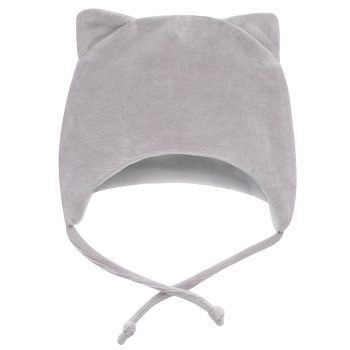 Pinokio - Hello kisfiú velúr megkötős sapka szürke 68