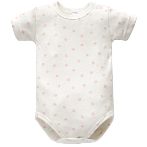 Pinokio - Lovely Day kislány rövid ujjú body virág ekrü 68