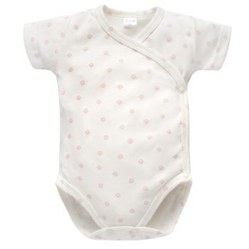   Pinokio - Lovely Day kislány rövid ujjú baba body virág ekrü 50