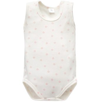 Pinokio - Lovely Day kislány ujjatlan body virág ekrü 62