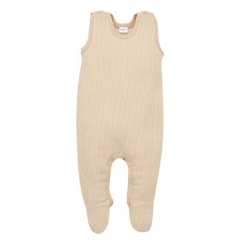   Pinokio - Lovely Day bordázott uniszex ujjatlan rugdalózó bézs 62