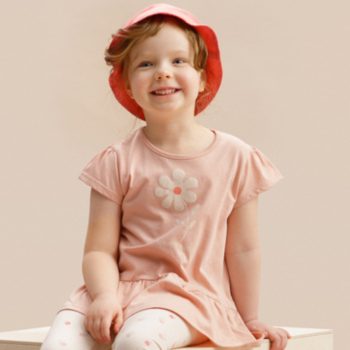   Pinokio - Summer Garden kislány rövid ujjú tunika rózsaszín 62