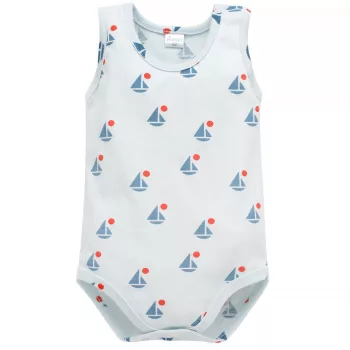 Pinokio - Sailor kisfiú ujjatlan body kék 62