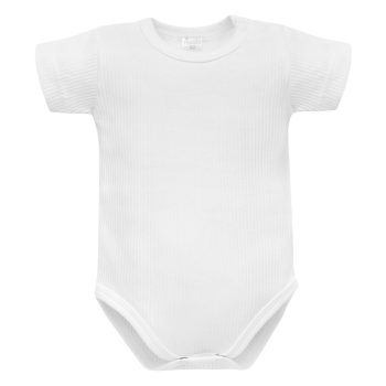   Pinokio - Lovely Day uniszex bordázott rövid ujjú body fehér 92