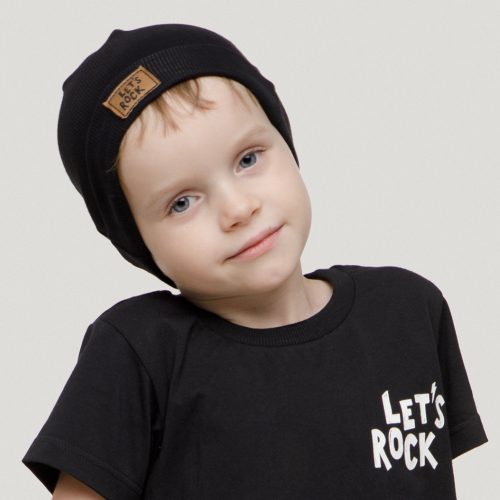 Pinokio - Lets Rock kisfiú bordázott sapka fekete 110/122