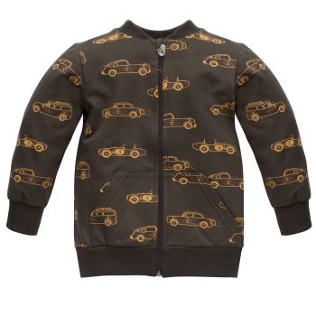 Pinokio - Old Cars kisfiú kardigán autók barna 98