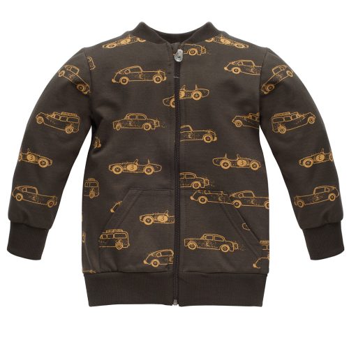Pinokio - Old Cars kisfiú kardigán autók barna 98