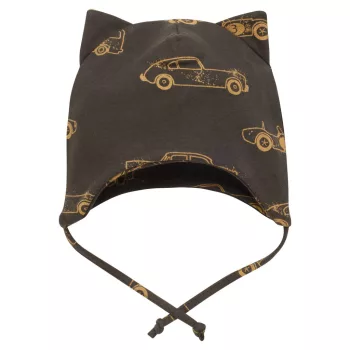   Pinokio - Old Cars kisfiú megkötős baba sapka autó barna 68