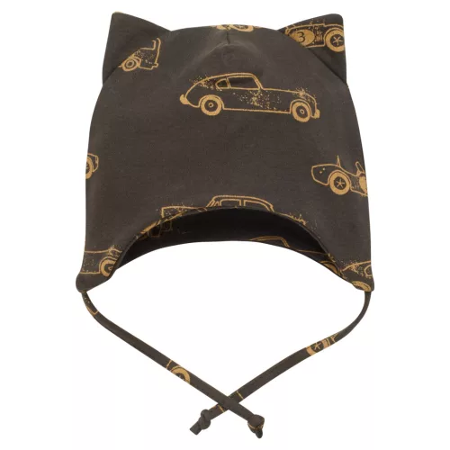 Pinokio - Old Cars kisfiú megkötős baba sapka autó barna 50