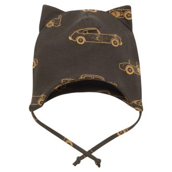   Pinokio - Old Cars kisfiú megkötős baba sapka autó barna 68