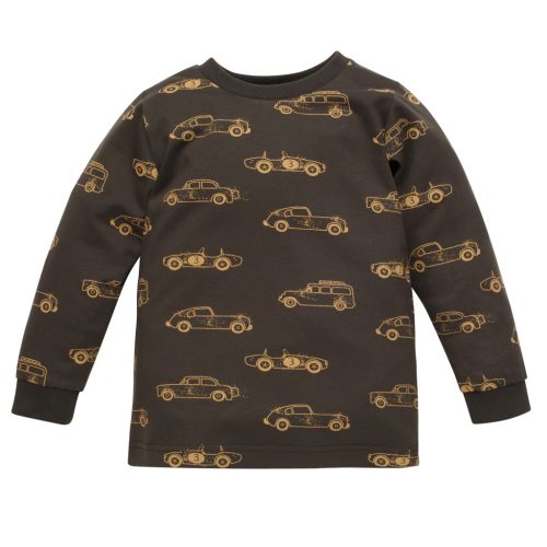Pinokio - Old Cars kisfiú hosszú ujjú póló autó barna 104