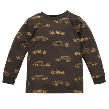   Pinokio - Old Cars kisfiú hosszú ujjú póló autó barna 110