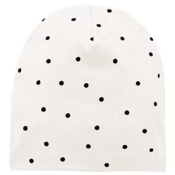   Pinokio - Tres Bien kislány beanie sapka pöttyös ekrü 74/80