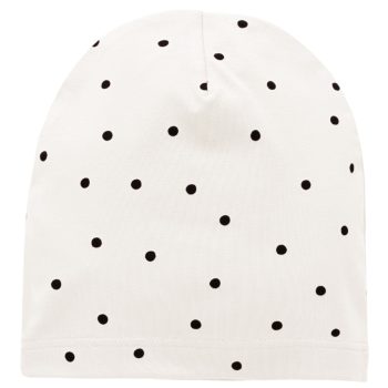   Pinokio - Tres Bien kislány beanie sapka pöttyös ekrü 110/122