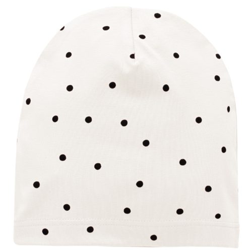 Pinokio - Tres Bien kislány beanie sapka pöttyös ekrü 110/122
