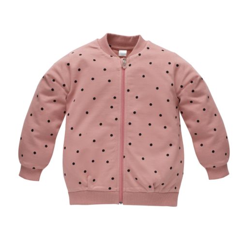 Pinokio - Tres Bien kislány cipzáras kardigán pöttyös rózsaszín 86