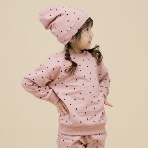 Pinokio - Tres Bien kislány pulóver pöttyös rózsaszín 86