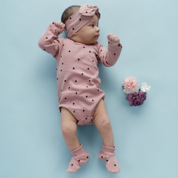 Pinokio - Tres Bien kislány body pöttyös rózsaszín 62