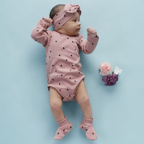 Pinokio - Tres Bien kislány body pöttyös rózsaszín 80