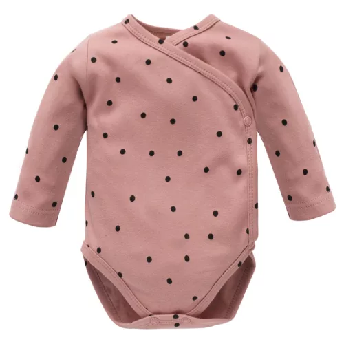 Pinokio - Tres Bien kislány baba body pöttyös rózsaszín 50