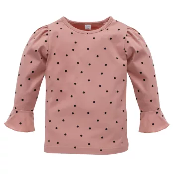   Pinokio - Tres Bien kislány hosszú ujjú felső pöttyös rózsaszín 116