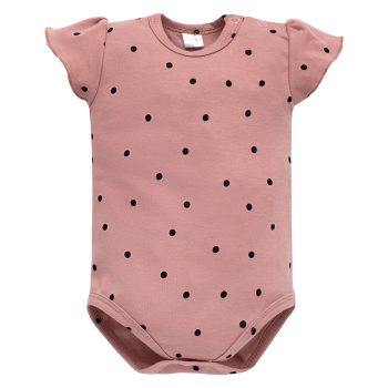  Pinokio - Tres Bien kislány rövid ujjú body pöttyös rózsaszín 62
