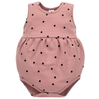   Pinokio - Tres bien kislány ujjatlan rugdalózó pöttyös rózsaszín 86