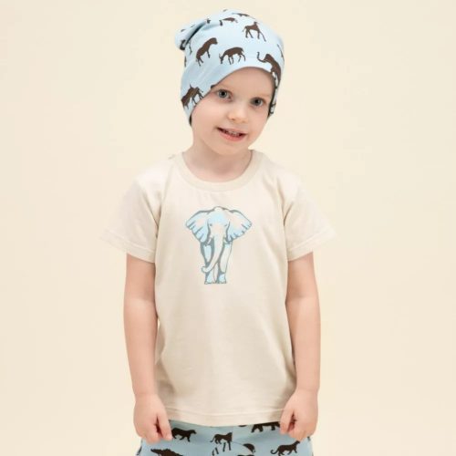 Pinokio - Safari kisfiú rövid ujjú póló elefánt bézs 104