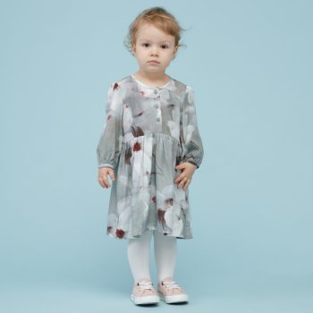 Pinokio - Tres Bien kislány ruha virág szürke 110