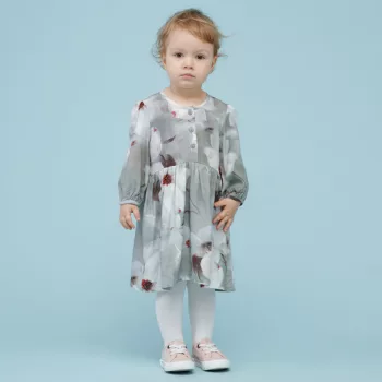 Pinokio - Tres Bien kislány ruha virág szürke 116