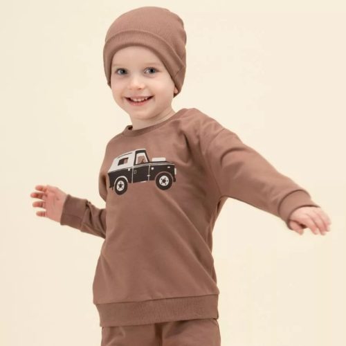 Pinokio - Safari kisfiú pulcsi barna 140