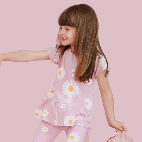 Pinokio - Daisy kislány rövid ujjú tunika százszorszép rózsaszín 116