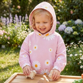   Pinokio - Daisy kislány kapucnis pulcsi százszorszép rózsaszín 98