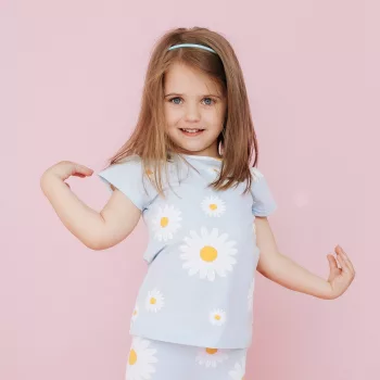   Pinokio - Daisy kislány rövid ujjú póló százszorszép kék 80