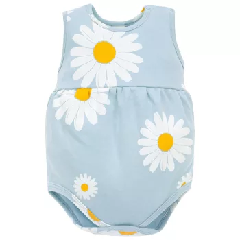   Pinokio - Daisy kislány ujjatlan body százszorszép kék 80
