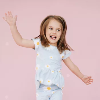Daisy kislány rövid ujjú tunika százszorszép kék 116
