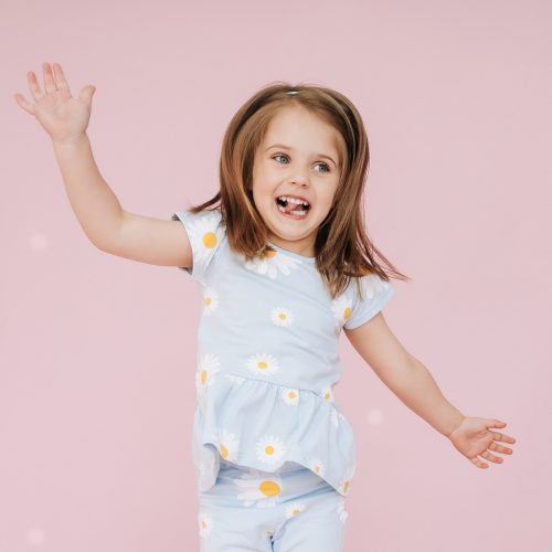 Daisy kislány rövid ujjú tunika százszorszép kék 122