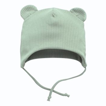   Pinokio - Lovely Day bordázott uniszex megkötős fülecskés sapka zöld 56