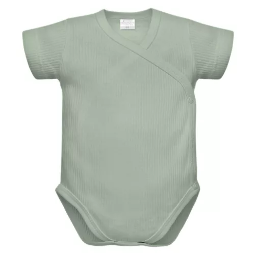 Pinokio - Lovely Day uniszex bordázott rövid ujjú bab body zöld 56