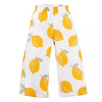 Muslin kislány nyári nadrág citrom 116