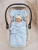 Zyzio & Zuzia kisfiú muszlin baba hálózsák autós hordozóba pamut béléssel babakék