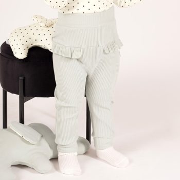   Nicol - Lizy kislány bordázott nadrág fodrokkal olivazöld 86