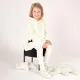 Nicol - Lizy kislány kapucnis, fodros pulóver pöttyös, krém 92