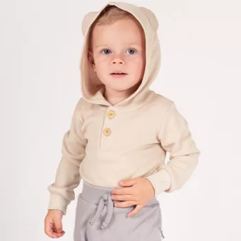 Nicol - Teddy kisfiú kapucnis body bézs 92
