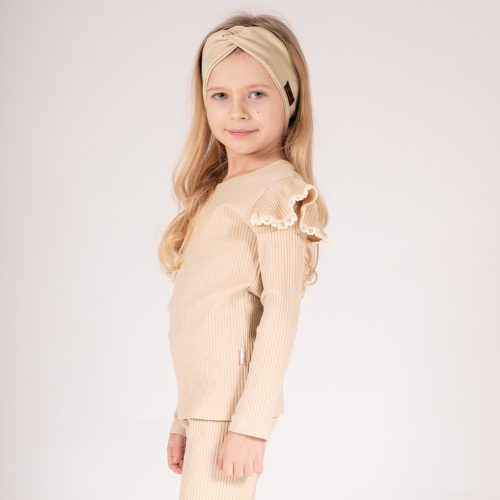 Nicol - Tola kislány bordázott felső fodrokkal bézs 80