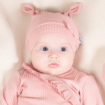 Nicol - Nelly kislány bordázott sapka púderrózsaszín 56