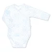 Nicol - Nelly kislány átlapolós baba body virágok kék 56