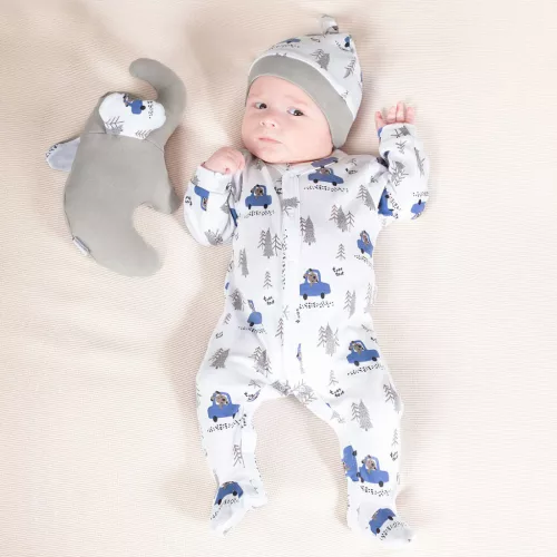 Nicol - Muki kisfiú patentos rugdalózó fehér autók 68