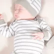 Nicol - Muki kisfiú bordázott rugdalózó fehér-szürke 62